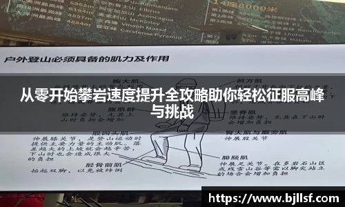 从零开始攀岩速度提升全攻略助你轻松征服高峰与挑战